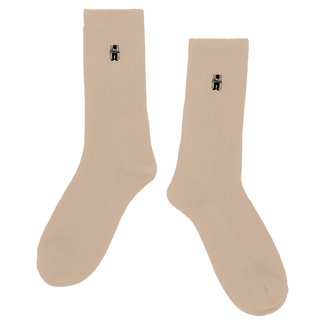 Death Row Embroidered Logo Cream Socks
