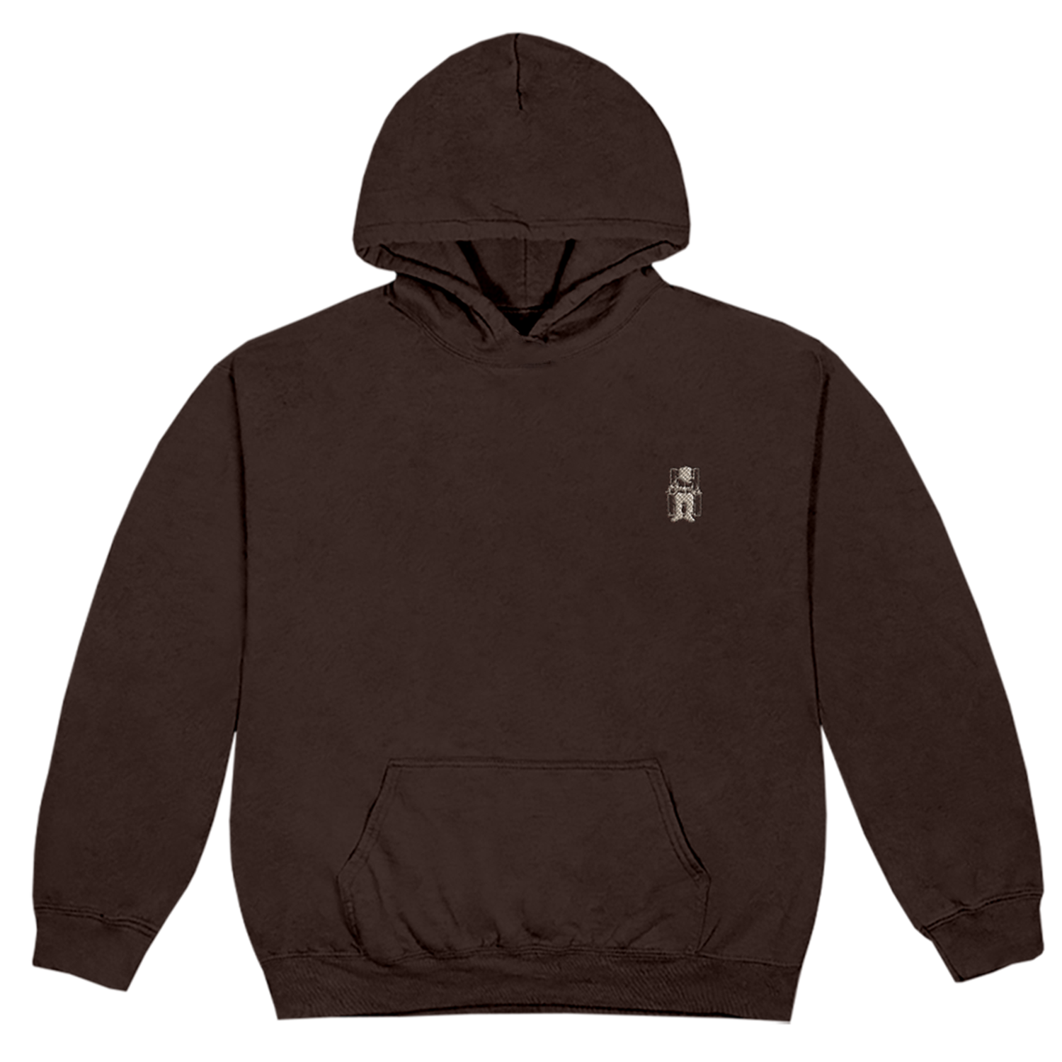 Death Row Embroidered Logo Brown Pullover Hoodie Front