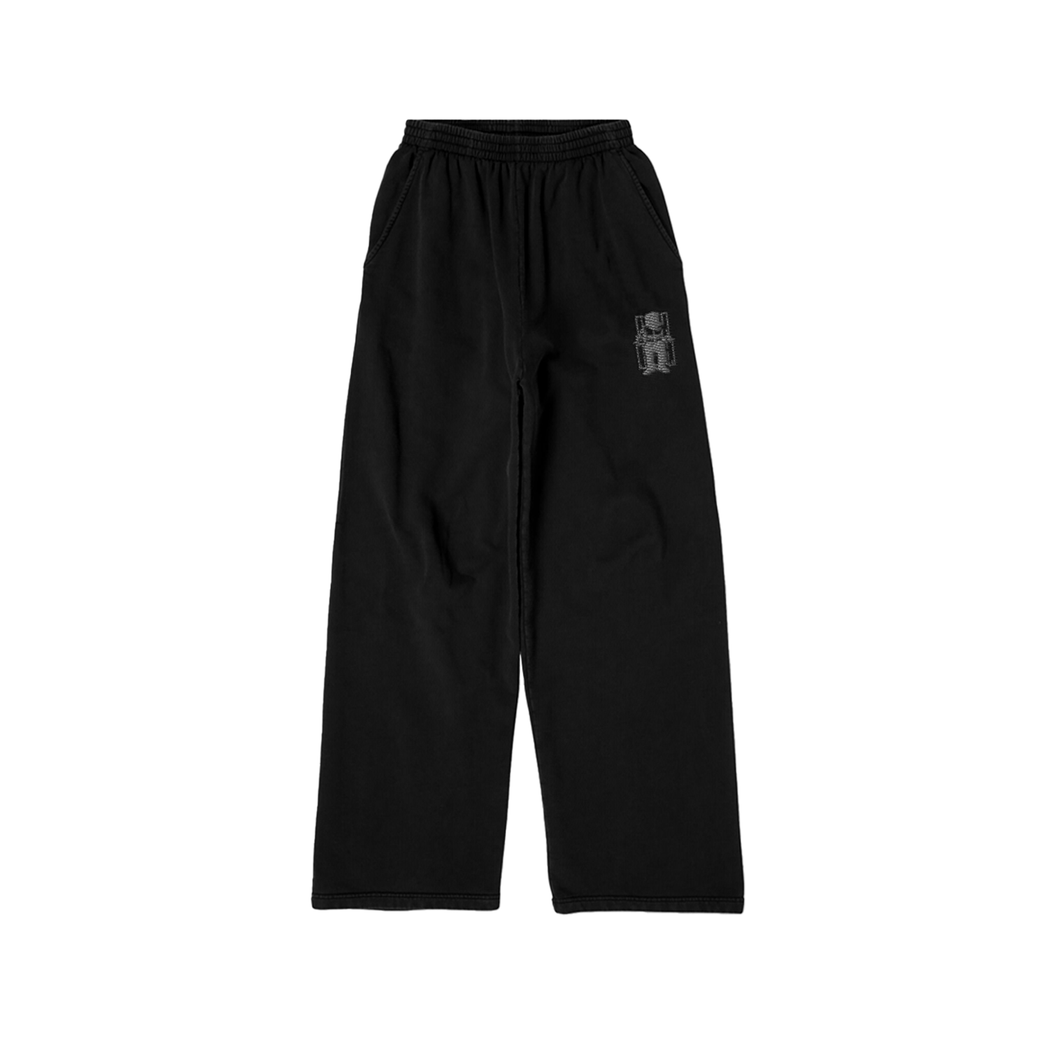 Death Row Embroidered Logo Black Wide Leg Sweatpants
