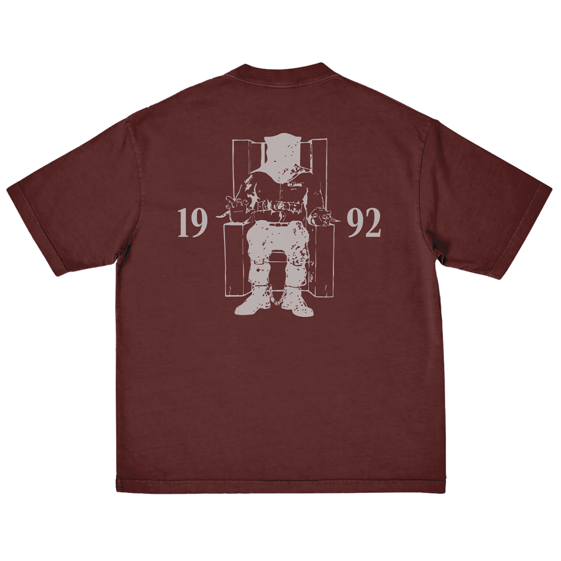 Death Row Burgundy Text Logo Tee Back